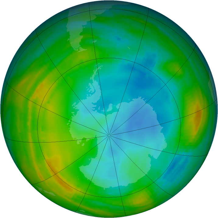 Antarctic ozone map for 17 July 1998